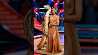 Girl dancing with Desert kingsnake AGT fusion live agt shorts [upl. by Notsahc573]