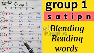 jolly phonics group 1 Blending sounds  phonics phase 1 [upl. by Yellek19]