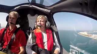 Great fun flying above the Palm Jumeirah Island  SkydiveDubai [upl. by Myrle]