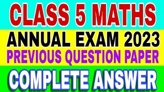 Class 5 Maths Annual Pariksha 2023Std 5 Annual Exam Previous Question paper Std 5 Annual Exam 2023 [upl. by Eendyc911]