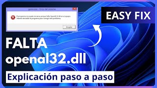 El programa no puede iniciarse porque falta openal32dll en el equipo SOLUCIÓN 2024 [upl. by Yelnoc671]