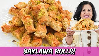 Super Simple amp Delicious Baklava Rolls Recipe in Urdu Hindi  RKK [upl. by Alyosha975]