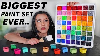 I Tested The Worlds LARGEST Jelly Gouache Paint Set [upl. by Schumer302]