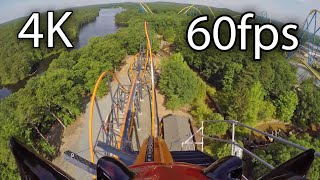 Jersey Devil Coaster front seat onride 4K POV 60fps Six Flags Great Adventure [upl. by Okin231]