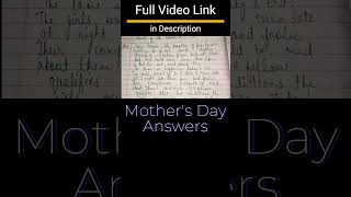 Mothers Day Class 11 Questions and Answers  Snapshot Mothers day Answers cbse11th answer cbse [upl. by Ekihc]