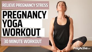 Pregnancy Yoga Workout for Stress Relief During Pregnancy [upl. by Jourdan350]