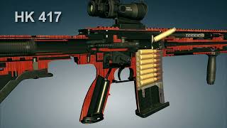 Heckler amp Koch HK417 Marksman Rifle How it works  3dGun [upl. by Longmire]