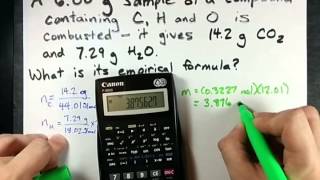 Empirical Formula from Combustion  Carbon Hydrogen AND oxygen [upl. by Biddle]