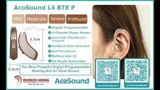 AcoSound L4 BTE P  The Best Powerful Digital Programmable Hearing Aid for Clear Sound [upl. by Cogn650]