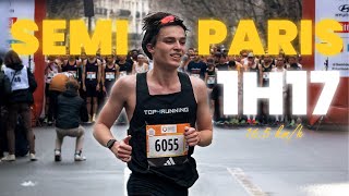 JE FAIS MON RECORD SUR LE SEMIMARATHON DE PARIS 2024   Objectif moins de 1h17 165 kmh [upl. by Laerol]