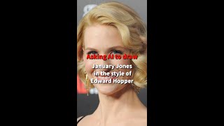 Asking AI to draw January Jones in the style of Edward Hoppershorts EdwardHopper JanuaryJones [upl. by Suoicul226]