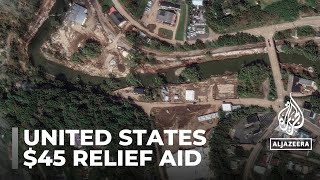 Hurricane Helene aftermath US president allocates 45 million for relief aid [upl. by Nivrem808]