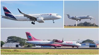 ATR 72600 Rosa decola Airbus A320 Neo da Latam pousa  Learjet de BH [upl. by Nehemiah]