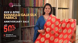 Premium Banarasi Gajji Silk Fabrics  FABRIC BY SINGHANIAS [upl. by Frantz392]