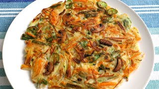 Vegetable Pancake Yachaejeon 야채전 [upl. by Neelhsa]