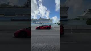 Movember Bull Run in Miami with Lamborghini [upl. by Honan136]