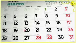 Calendario almanaque lunar marzo 2024 4K [upl. by Bixler435]