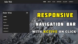 Responsive Navbar Using Bootstrap With Active On Click [upl. by Dolly]