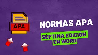 Normas APA séptima edición en WORD [upl. by Iturk]