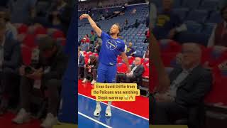 Even David Griffin marvels at Steph Curry in warmups 👀 shorts [upl. by Hsaka107]