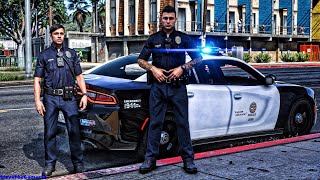 Playing GTA 5 As A POLICE OFFICER City Patrol LAPD GTA 5 Lspdfr Mod 4K [upl. by Seen]