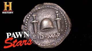 Pawn Stars quotIdes of Marchquot Denarius Coin Season 15  History [upl. by Adahs]