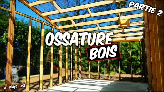 Fabrication de lOSSATURE   Construction Garage Ossature Bois Partie 2 [upl. by Eiboh]