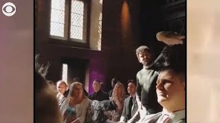 VIDEO Owl incorporated into wedding ceremony attacks groomsman [upl. by Harret797]