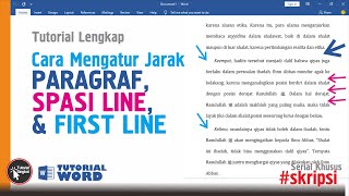 Tutorial Lengkap Mengatur Jarak Paragraf Jarak Spasi First Line di Ms Word  Tutorial Singkat [upl. by Kristof]