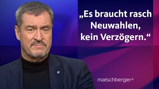 quotFällt unter das Motto Rosenkriegquot Markus Söder CSU über das AmpelAus  maischberger [upl. by Ellatsyrc551]