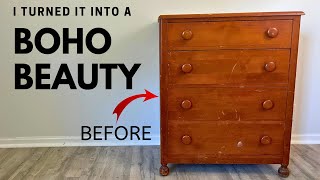 STUNNING Boho Inspired Furniture Flip ✨ Furniture Makeover [upl. by Dranoc]