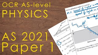 OCR A 2021 AS Paper 1  ASlevel Physics Past Paper [upl. by Olim92]