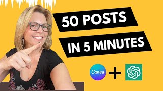 50 Social Media Posts in 5 Minutes with ChatGPT and Canva [upl. by Nosnhoj]