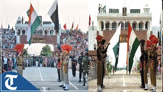 Watch Beating Retreat ceremony at AttariWagah border on the eve of Independence Day [upl. by Wenger]