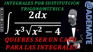 Integral por sustitución trigonométrica integral de 2x3sqrtx24 ejemplo 129 [upl. by Brunelle]