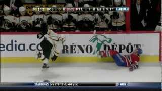 Alexei Emelin takes run at Milan Lucic gets knocked down and hurt 4613 [upl. by Ludly]