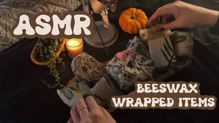 ASMR Unwrapping And Tapping On Beeswax Wrap Covered Items No Talking 🫶🏻🪷 [upl. by Lesley]