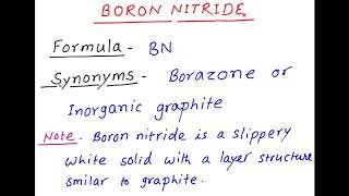 Boron nitride  Inorganic graphite  Borazon [upl. by Salomi486]