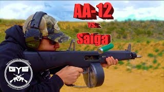 AA12 vs Saiga 12  FULL AUTO SHOTGUNS [upl. by Hsara324]