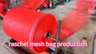 Raschel Mesh Bag Production customize mesh netting packaging bags pemeshbag raschelmeshbag [upl. by Tymothy984]