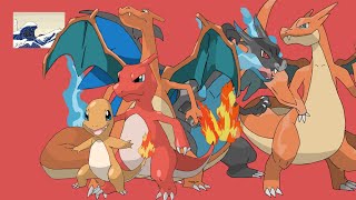 Charmander Evolution Line Drawing Timelapse  Pokémon [upl. by Goth631]