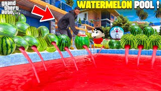 Shin chan amp Franklin Making Their Swimming Pool into Watermelon 🍉 Swimming Pool in GTA 5 in Telugu [upl. by Devad878]