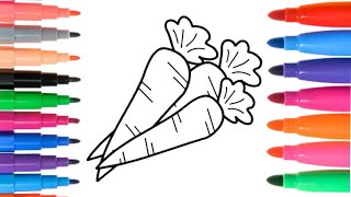 How to draw a carrot easy step by step for kids kids arts [upl. by Justino]