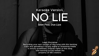 Sean Paul  No Lie Karaoke Version ft Dua Lipa [upl. by Gratt940]