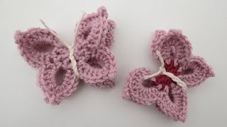 Schmetterling häkeln  Anleitung  Crochet Butterfly eng sub [upl. by Vaios]