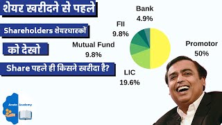 Shareholding pattern analysis in hindi  किसी भी कंपनी का कैसे देखे [upl. by Partan]