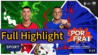 PORTUGAL VS FRANCE Full Match Highlight And Review  Mabappe Ronaldo Garizman [upl. by Rebma]