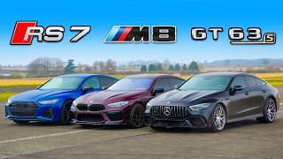 New RS7 Performance v BMW M8 v AMG GT63 DRAG RACE [upl. by Kirsten117]