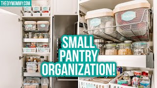 Small Pantry Organization Before amp After  Dollar Tree amp Ikea  The DIY Mommy [upl. by Aicilaanna]