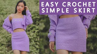 Easy Crochet Simple Skirt Tutorial For Beginners  Chenda DIY [upl. by Yenattirb345]